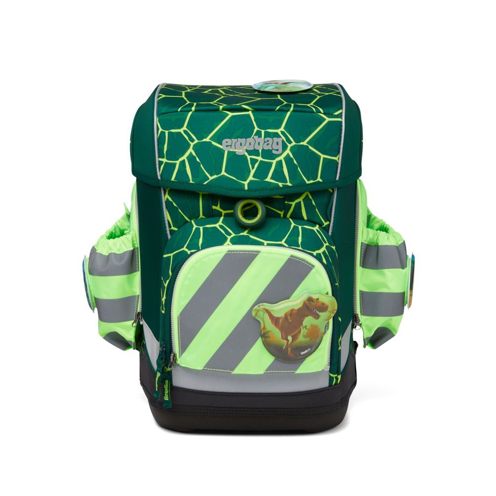 ergobag Seitentaschen Zip-Set grün mit Reflektorstreifen