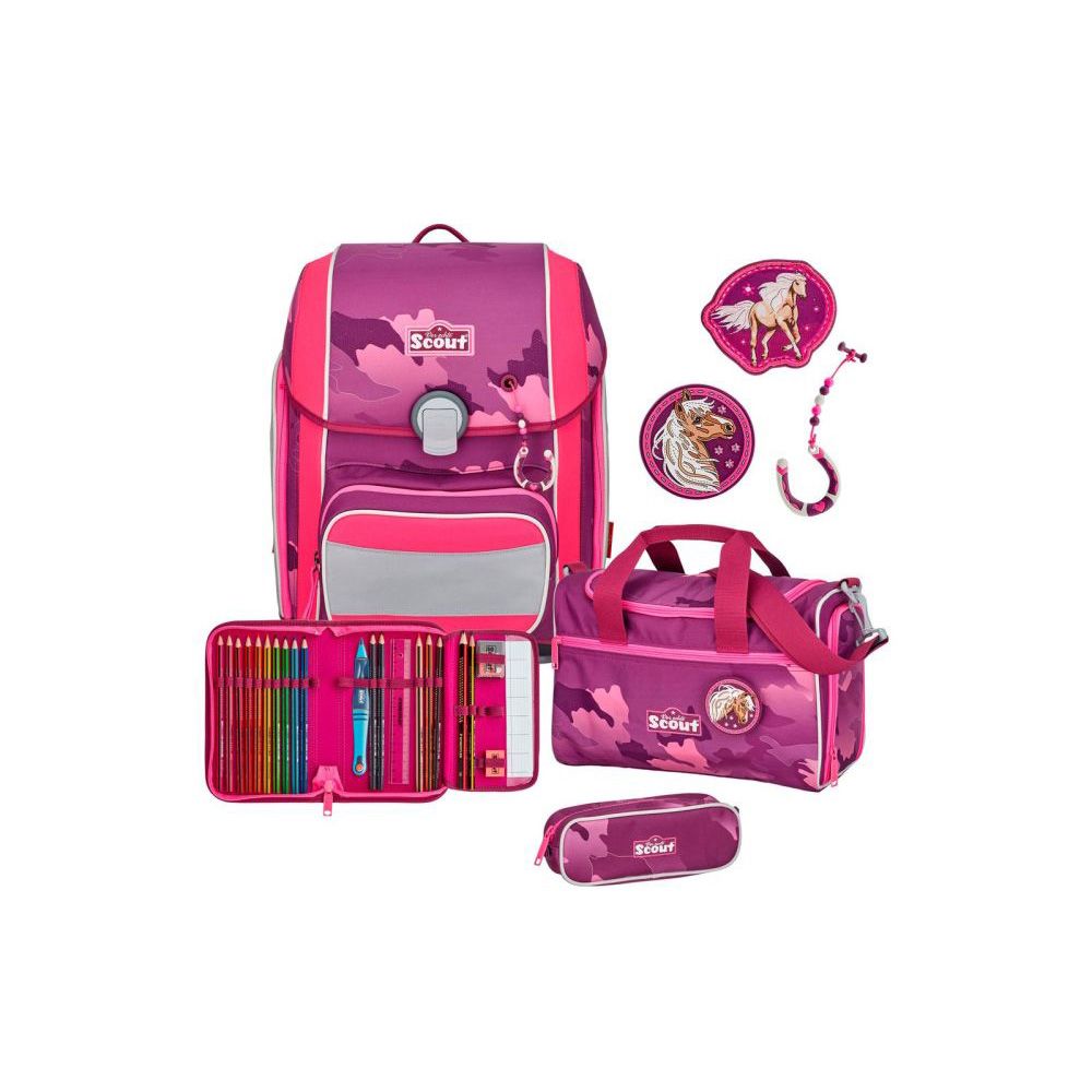 Scout Genius Funny Snaps Set Pink Horse, 4-tlg.